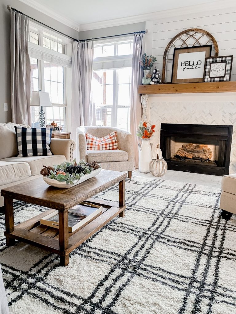 Fall living room with new rug!