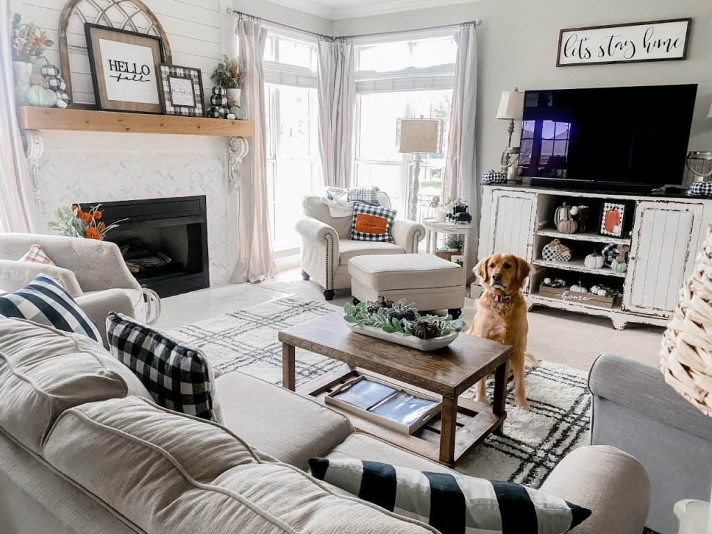 Fall living room with new rug!