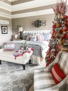 Festive Christmas bedroom decor