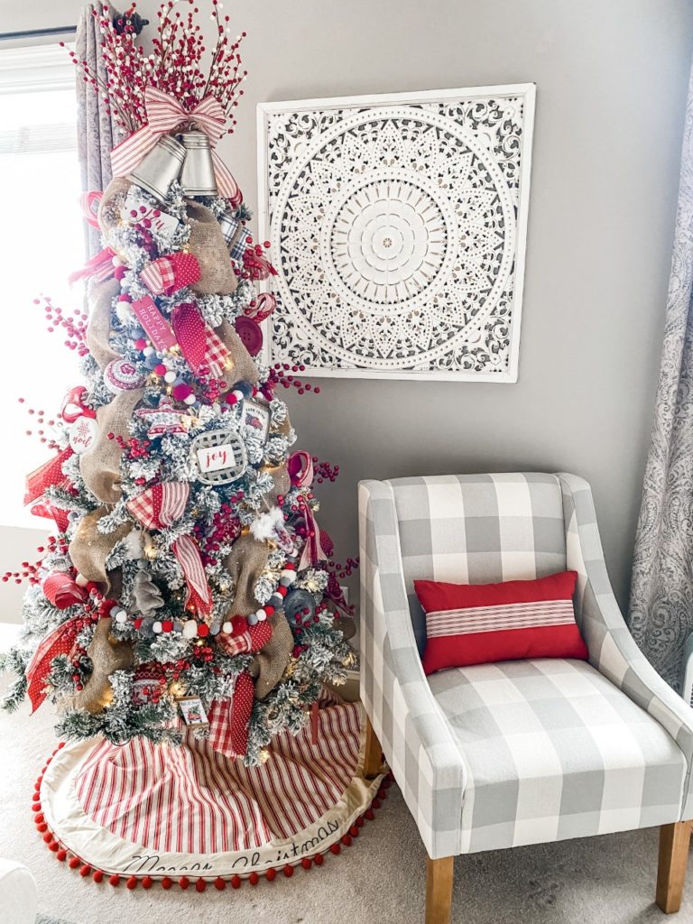 Christmas mantel decor using buffalo check! - Wilshire Collections