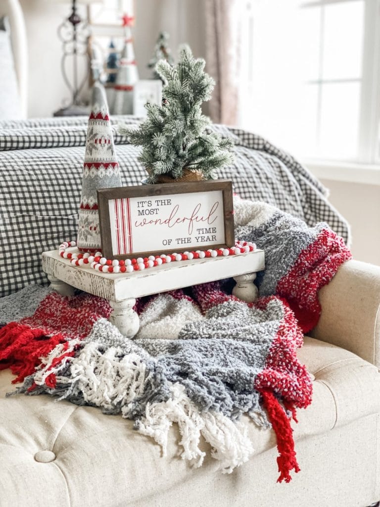 Festive Christmas bedroom decor