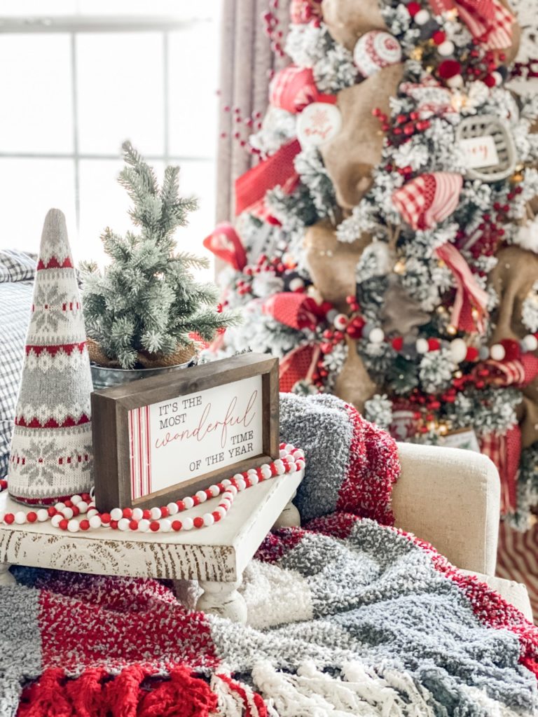 Festive Christmas bedroom decor