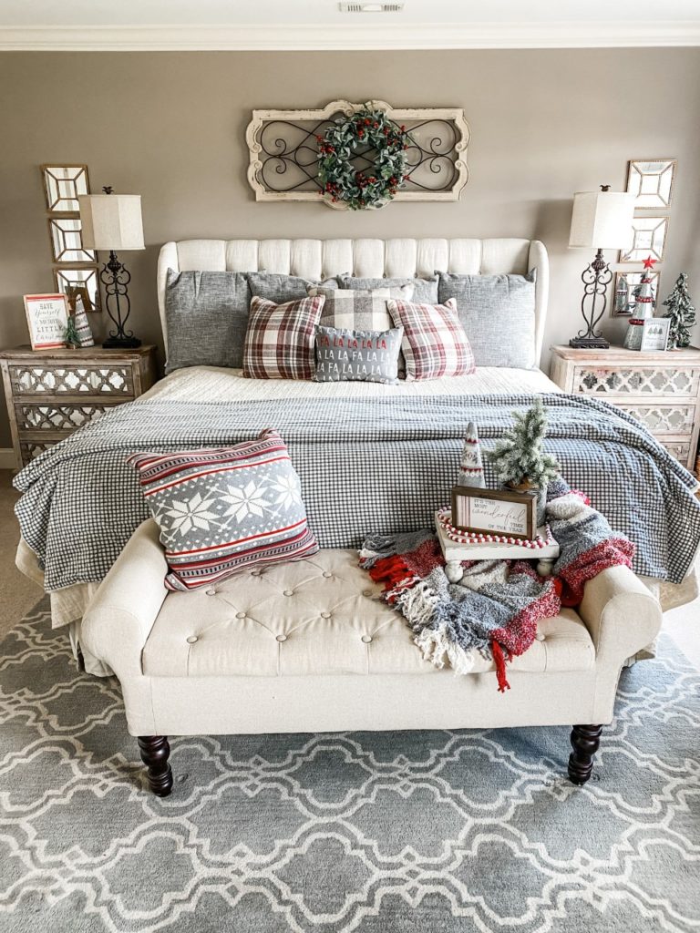 Festive Christmas bedroom decor