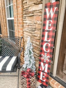 Christmas porches- porch board sign