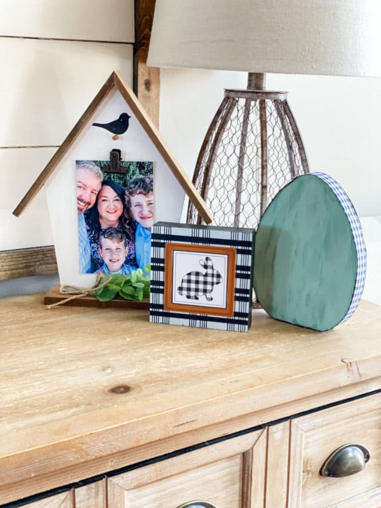 farmhouse spring decor on table