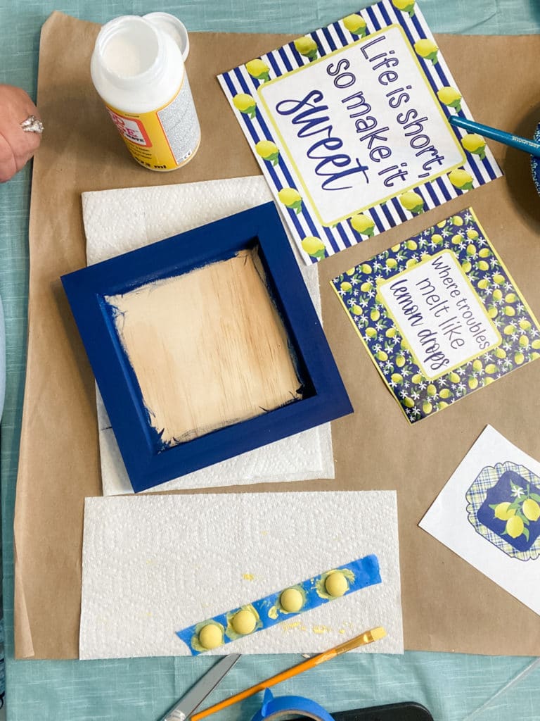 supplies for DIY lemon sign