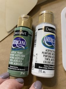green and white paint