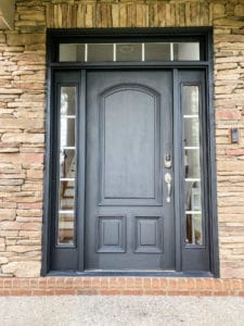 Black painted front door