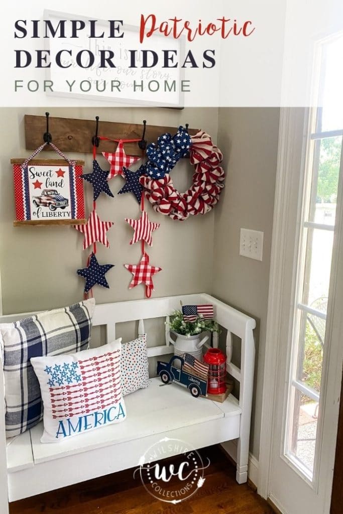 front entryway with patriotic decor