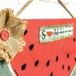 summer watermelon sign with burlap flower