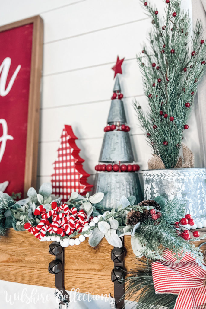 Cheerful Christmas mantel ideas using red and white