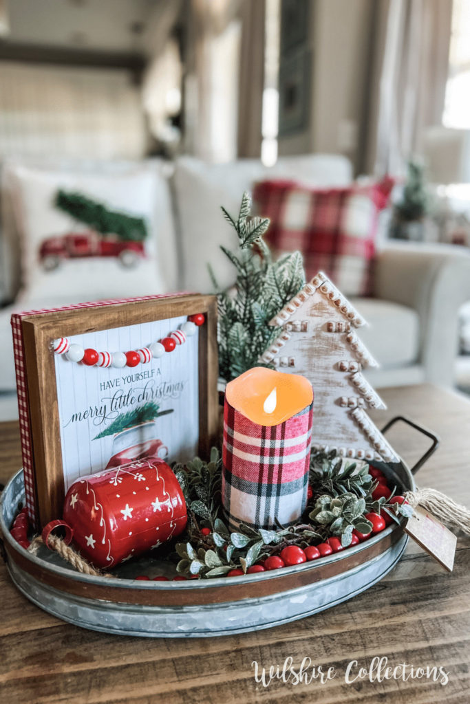 Festive Christmas living room decor using red and white! - Wilshire ...