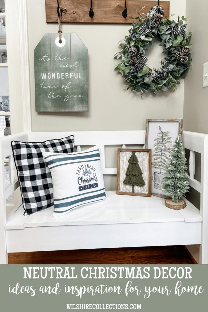 Neutral Christmas decor with Buffalo Check 