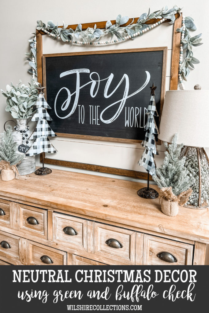 Neutral Christmas decor with Buffalo Check 