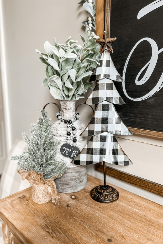 Neutral Christmas decor with Buffalo Check 