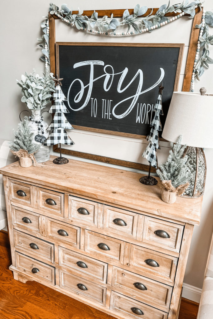 Neutral Christmas decor with Buffalo Check 