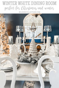 Winter White dining room Christmas decor