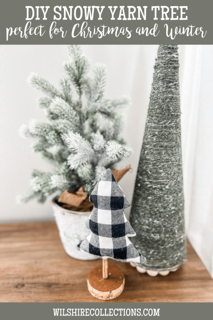 Snowy yarn tree DIY 