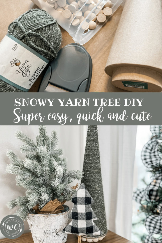 Snowy yarn tree DIY 