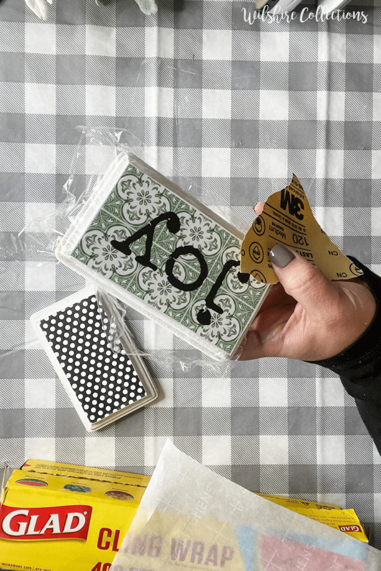 Decoupage hack using cling wrap instead of mod podge! Wilshire