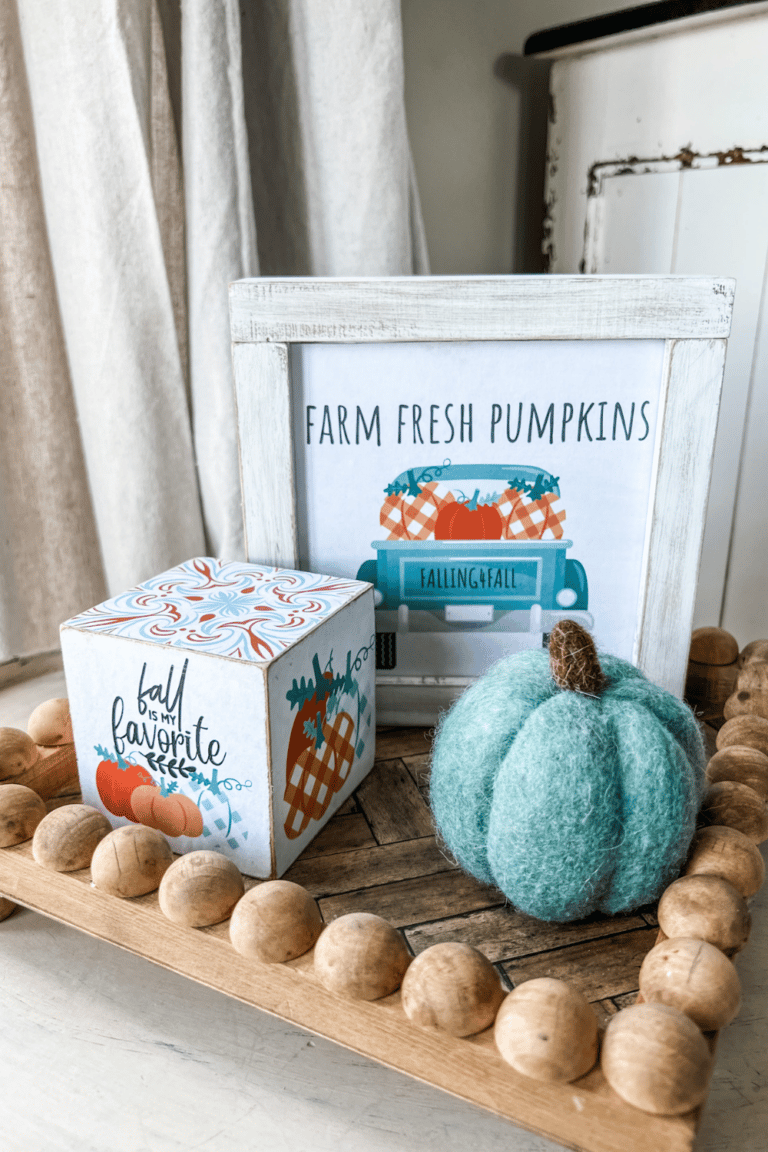 Wood cube craft idea using printables! Wilshire Collections