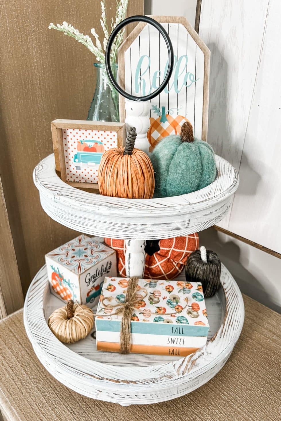 Fall tiered tray ideas Wilshire Collections