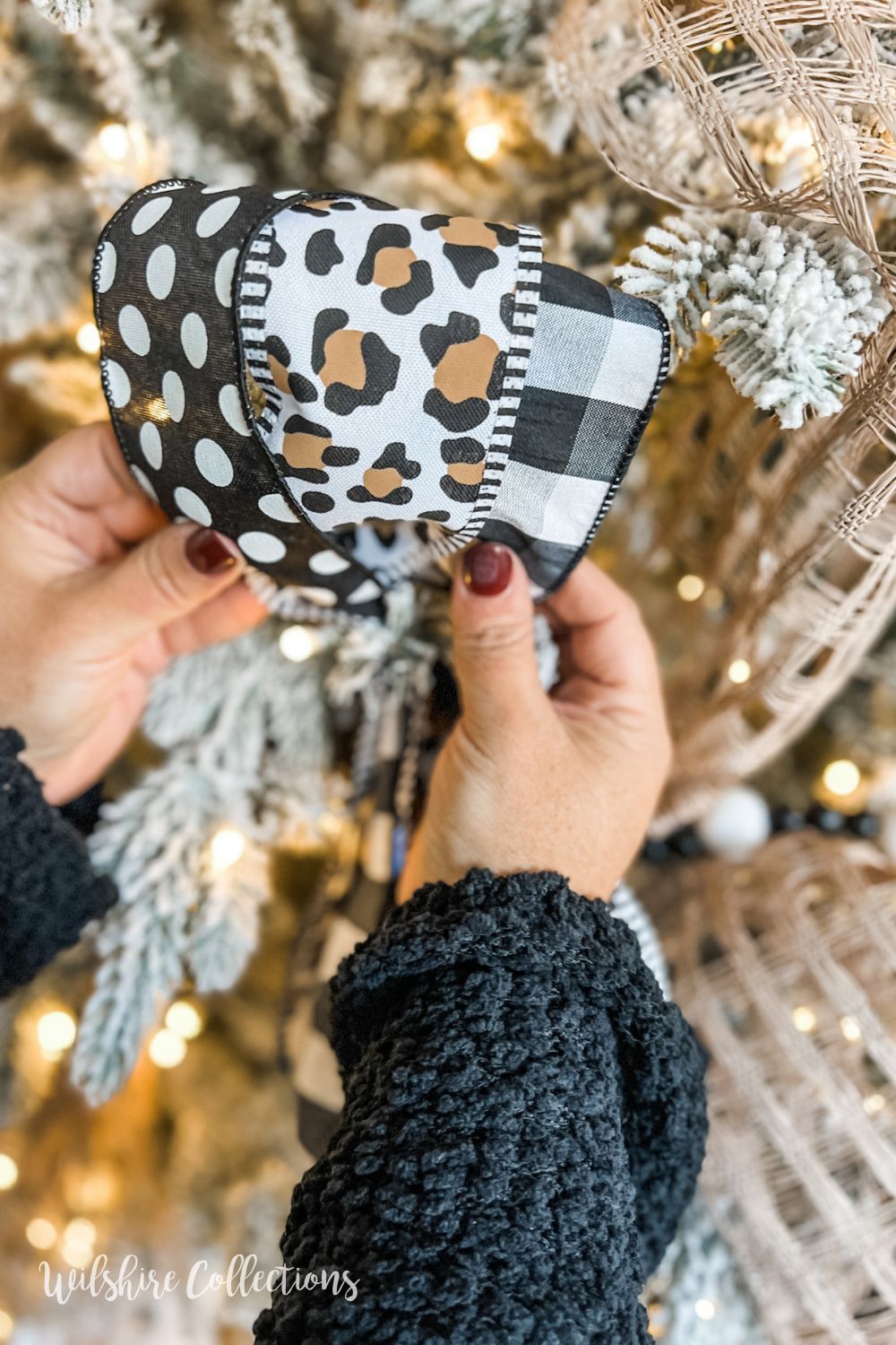 Christmas Tree ideas using black, white and leopard