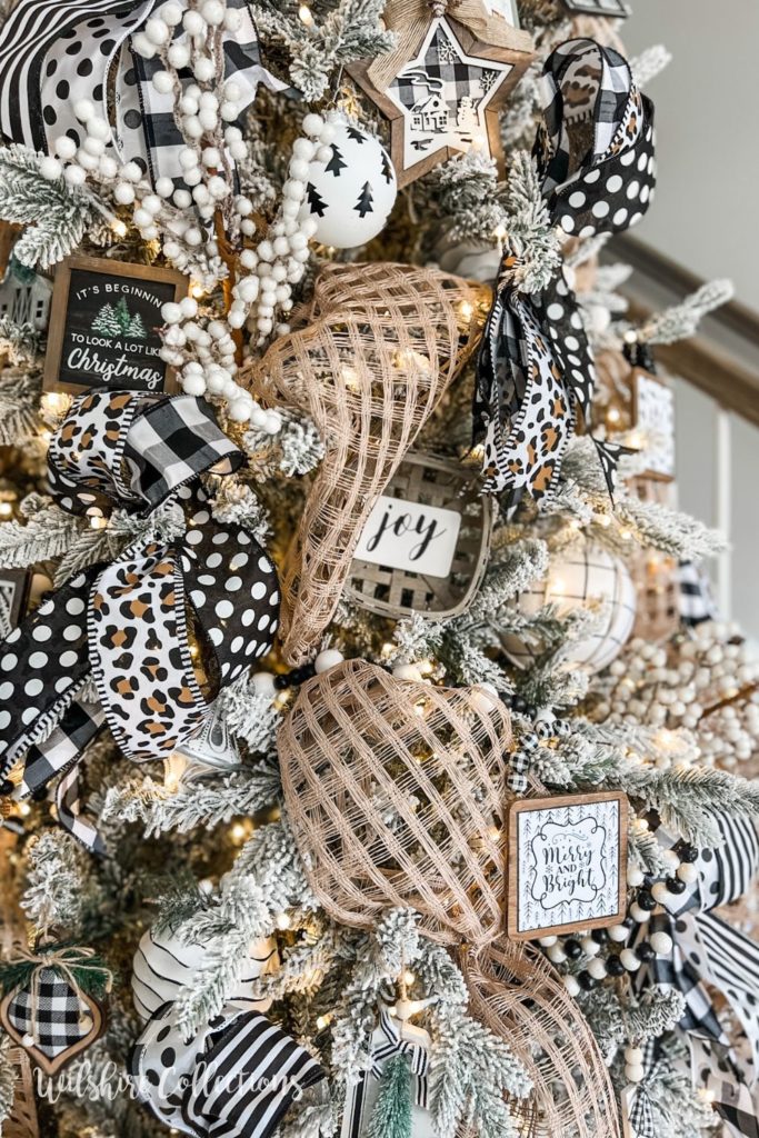 Christmas Tree ideas using black, white and leopard