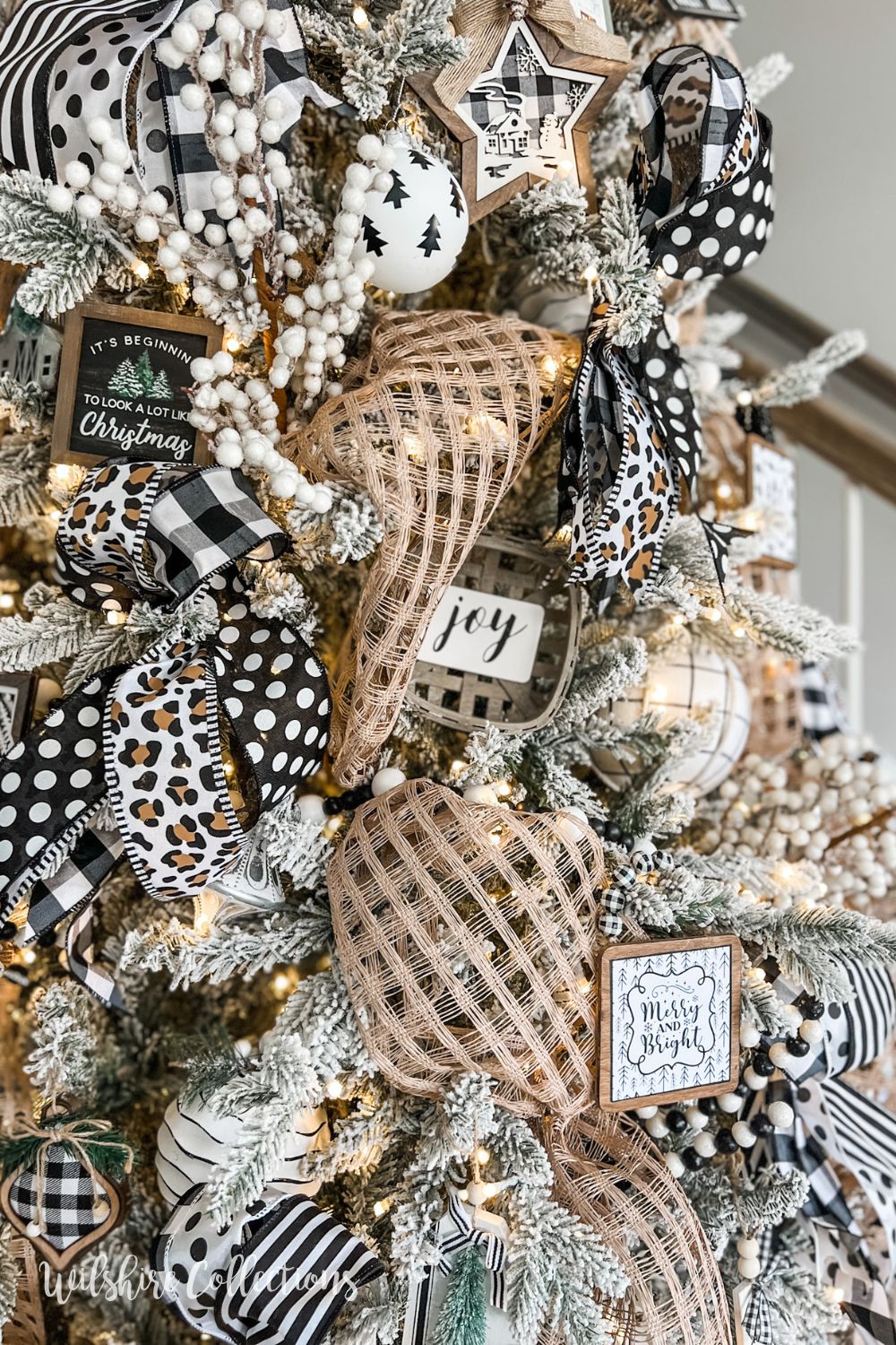 Christmas Tree ideas using black, white and leopard