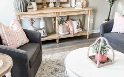 Spring decorating ideas using pink and gray