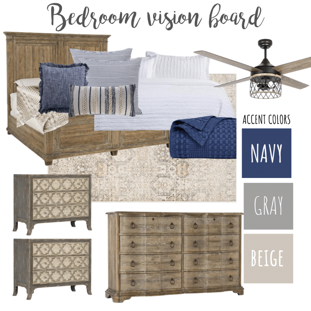 navy neutral bedding