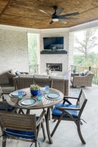 Outdoor covered porch decorating