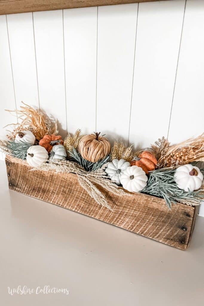 Fall bookshelf styling