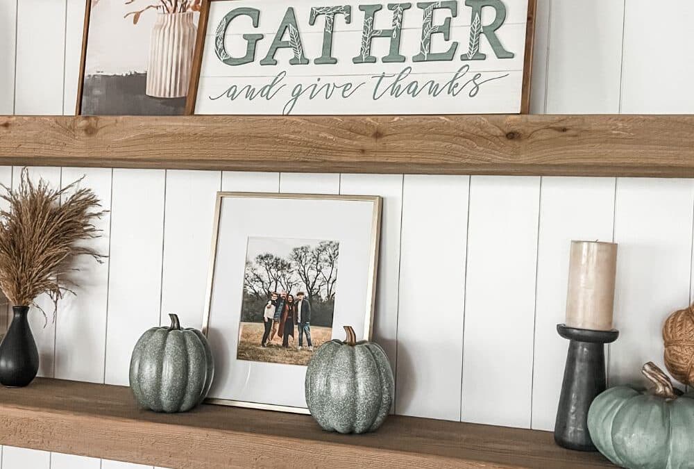 Fall bookshelf styling ideas