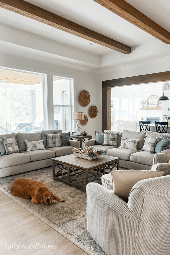 Sage green fall living room