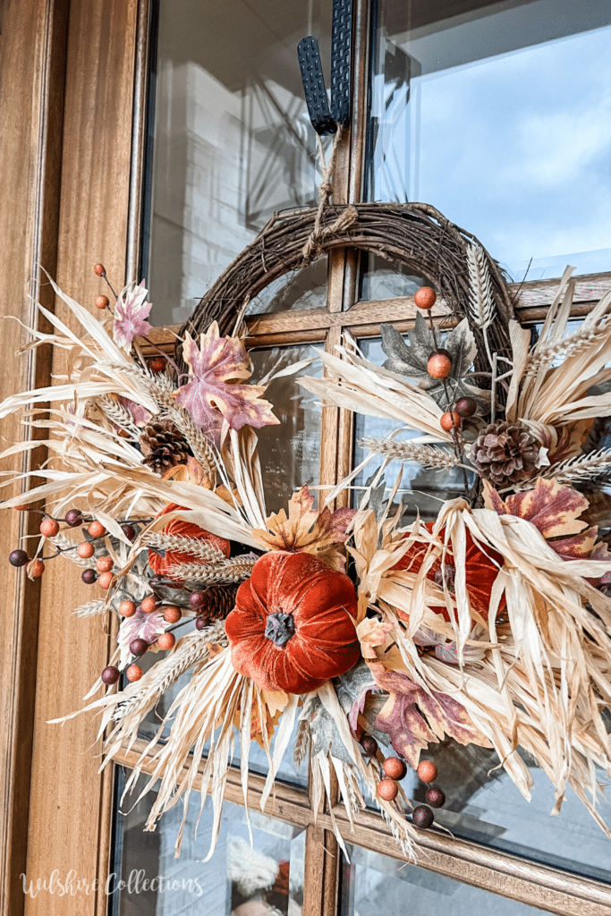 Fall front porch cascading pumpkins 