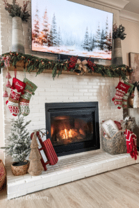 How to decorate a mantel with a TV for Christmas