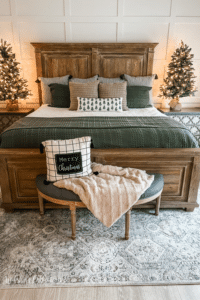 Neutral Christmas bedroom decor ideas