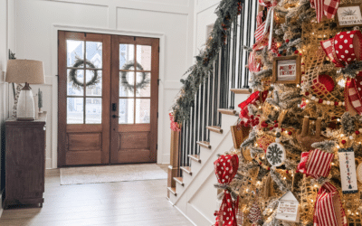 Welcoming Christmas entry way decor