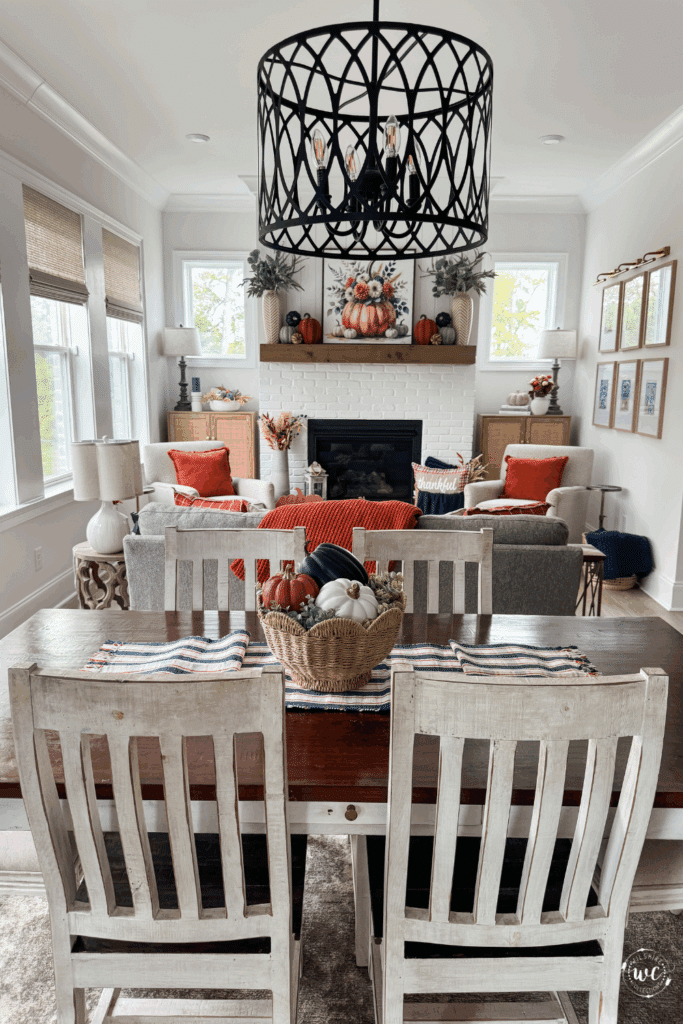 Navy and orange fall decor ideas