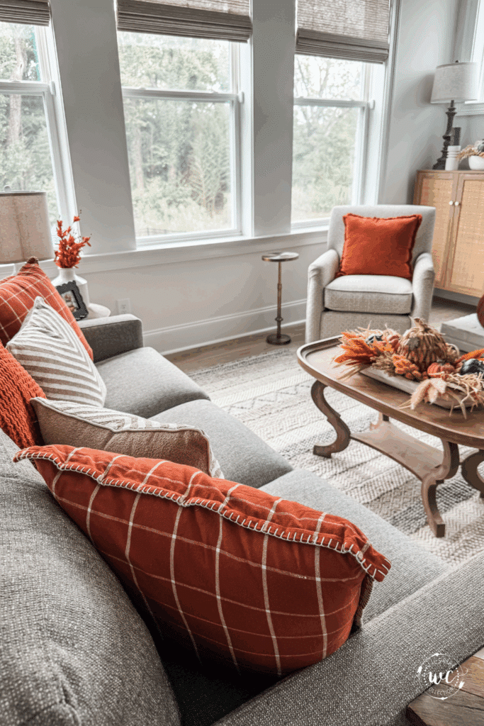 Navy and orange fall decor ideas