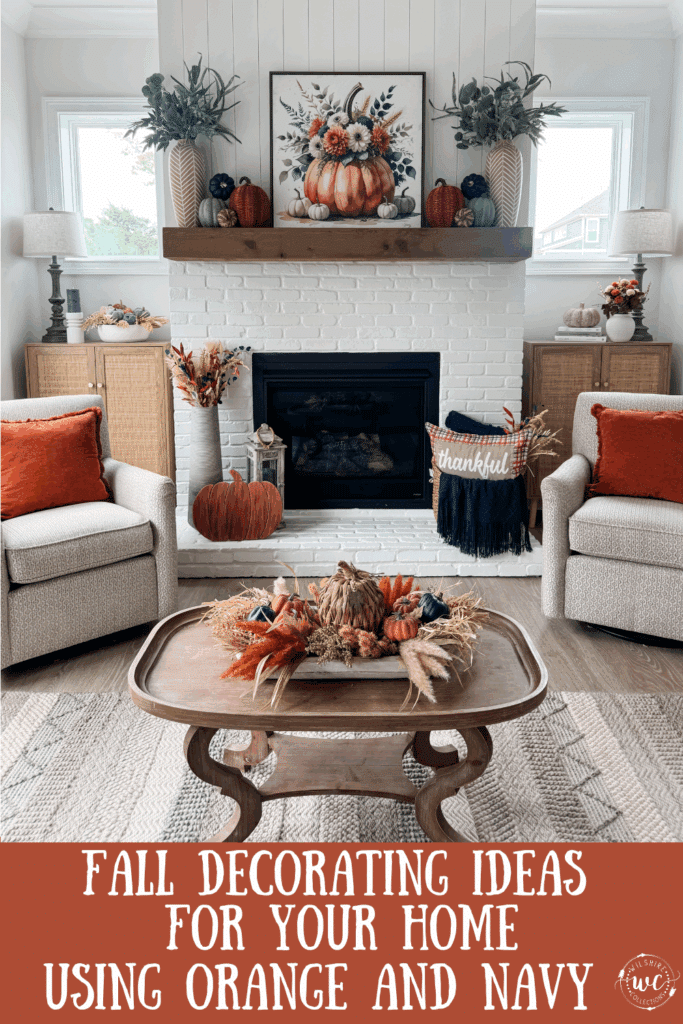 Navy and orange fall decor ideas