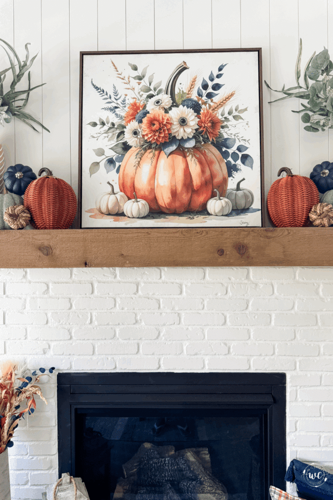 Navy and orange fall decor ideas