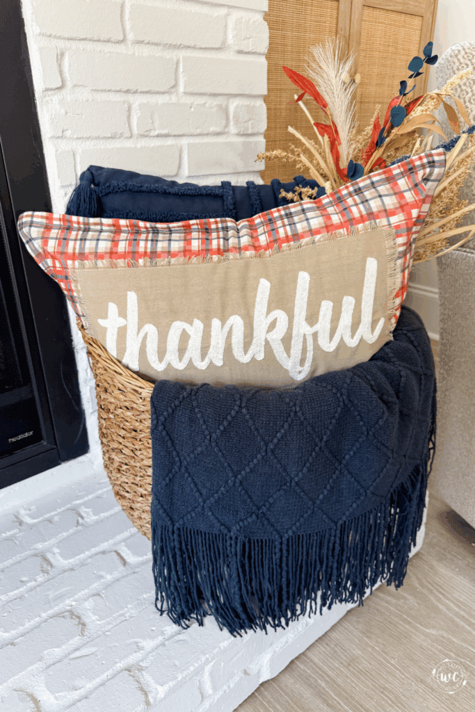 Navy and orange fall decor ideas