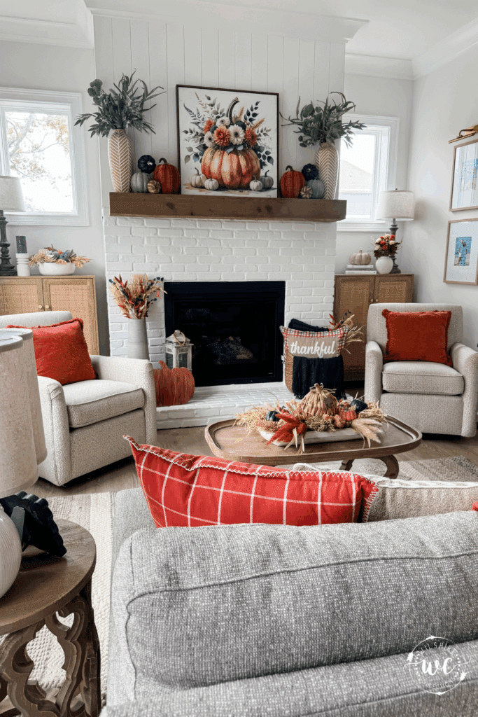 Navy and orange fall decor ideas