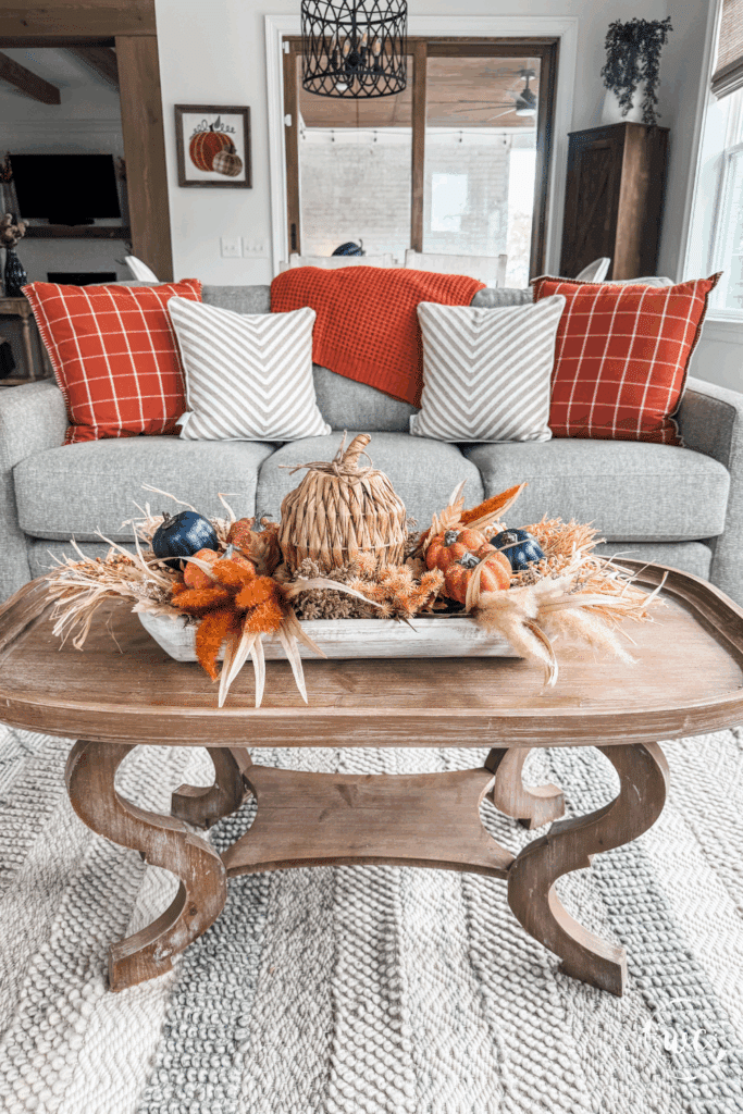 Navy and orange fall decor ideas