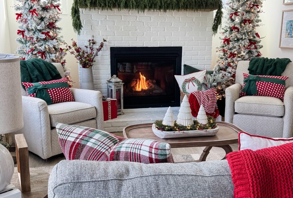 Classic red and green Christmas decorating ideas for a cozy feel!
